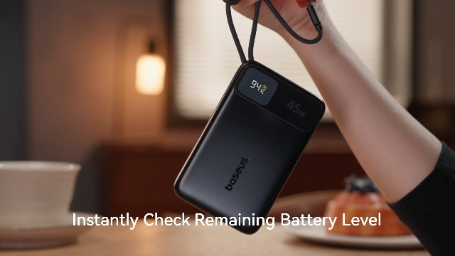 Amazon.com: Baseus 45W Ultra Slim 10000mAh Power Bank Built-in USB