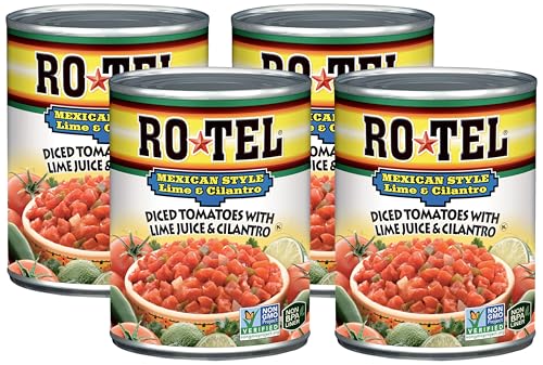 Rotel Diced Tomatoes with Lime and Cilantro, 10 Oz (Pack of 4)