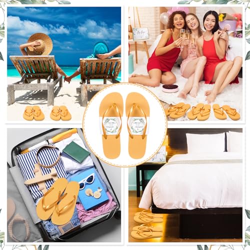 Image of Zoooyawn 24 Pairs Wedding Party Favors Flip Flops Bulk Wedding Sign for Guest