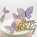 100Pcs Butterfly Cake Topper, Cupcake Topper, Cake Decorations, Cake Topper, Birthday Anniversary Decor, Party Decorations for Women Girls, Mixed Size (Pink Purple Gold)