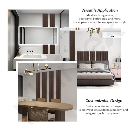 Image of Plantex Wall Panels /Louvers Panel for Wall 8 Feet /Charcoal Panel for Interior Wall Decor /3D Wall Panel - Pack of 10 Covers - 30 Sq. Ft, Size-5 Inch x 8 Feet (Cocoa Wooden)