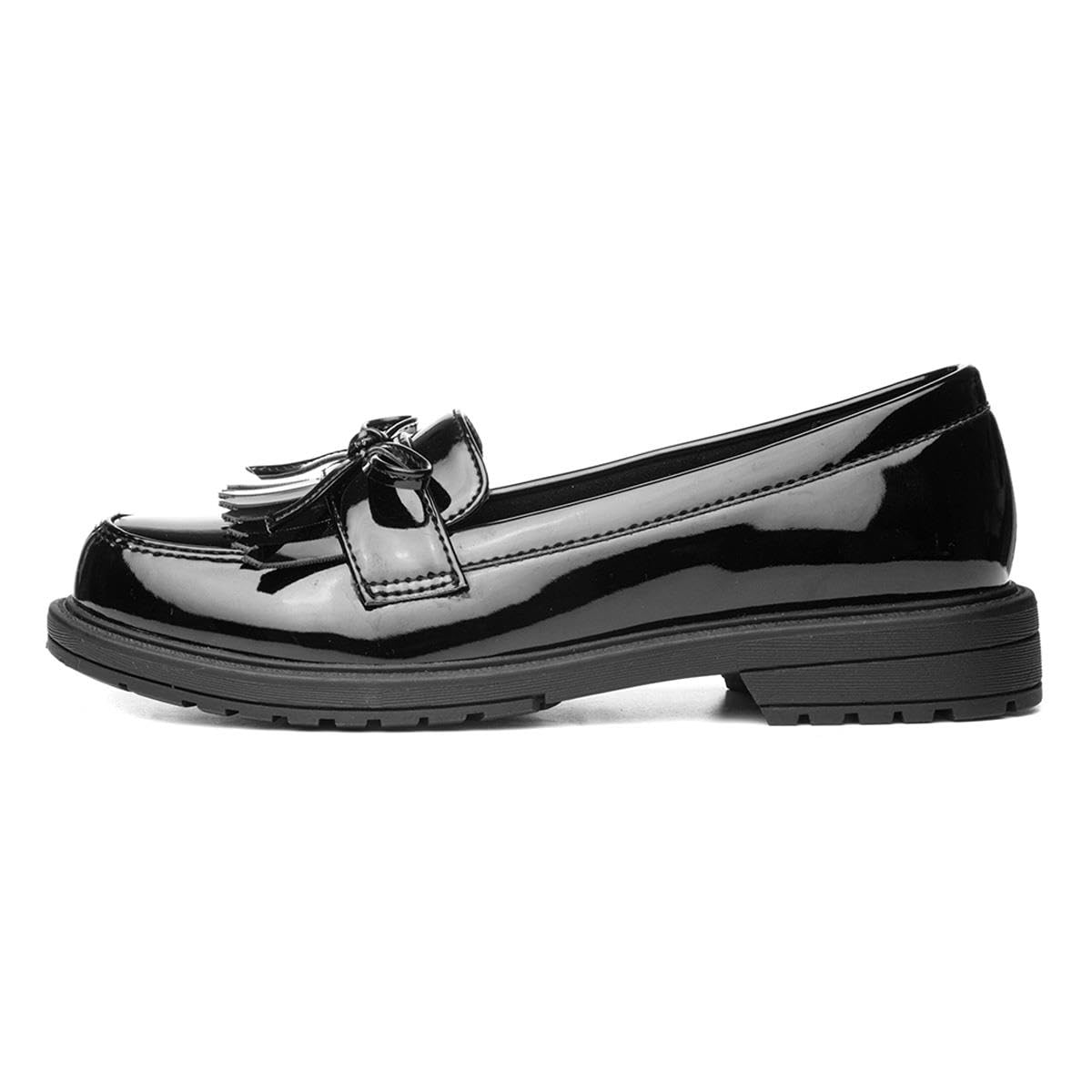 Girls Black Patent Loafer