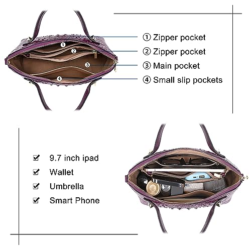 Image of COOLCY Genuine Leather Purses for Women Crocodile Crossbody Small Satchel Bag Designer Shoulder Handbags for Ladies
