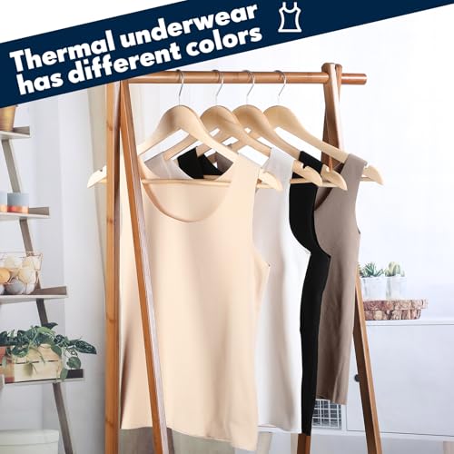 Image of Toulite 4 Pcs Thermal Tank Tops Women Underwear Tops Sleeveless Undershirt for Women Cotton Camisole Warm Base Layer