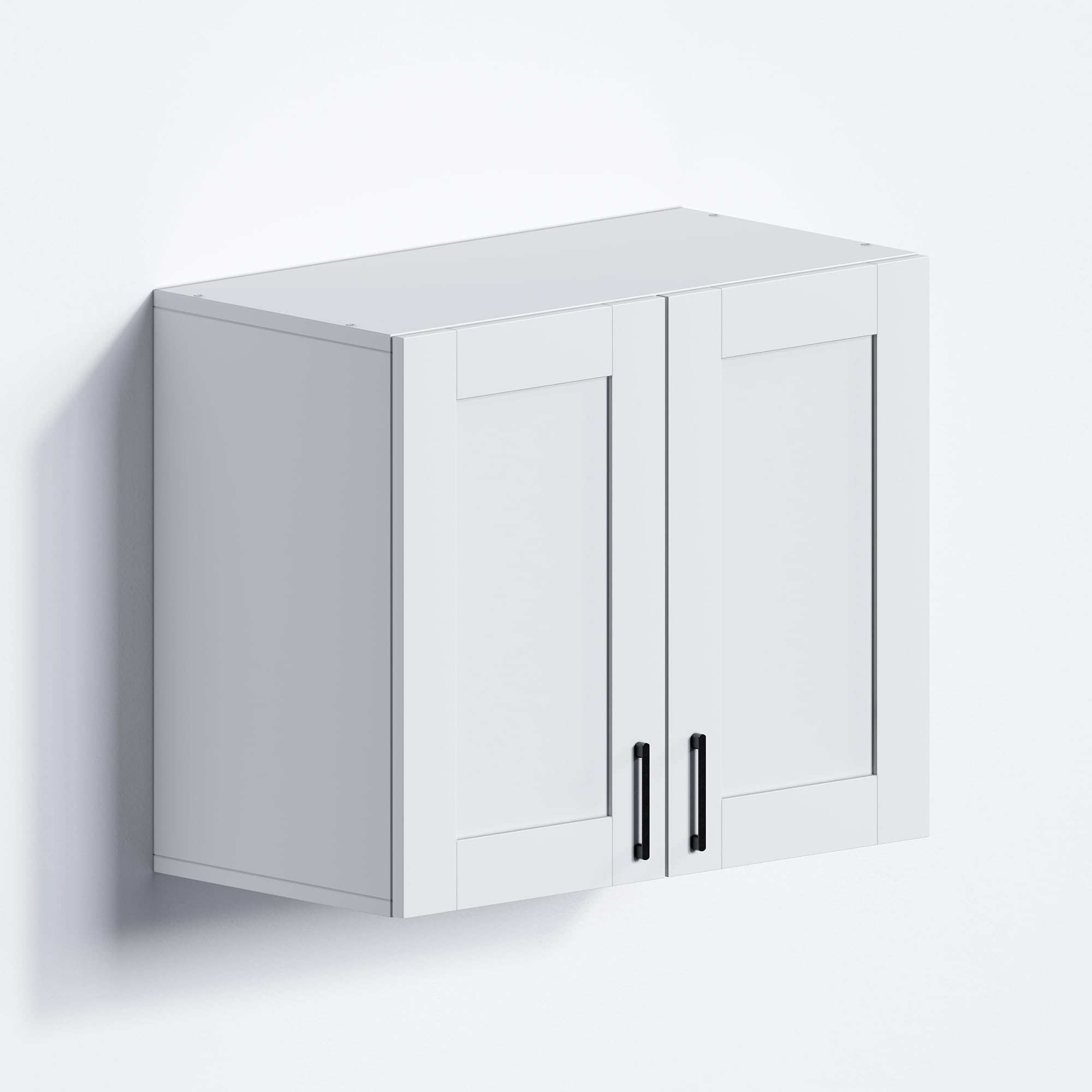 White Laundry Room Cabinets and Storage with 2 Doors and Utility Adjustable Shelf，Gabinetes Para Cocina Cupboard Kitchen Organizers and Storage Pantry Wall Mounted 12.4"D x 23.6"W x 19.7"H