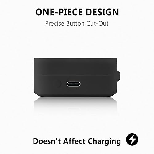 Miniatura 4 de Geiomoo Funda de silicona para Nothing Ear 2, Nothing Ear, Funda protectora con mosquetón (negro)