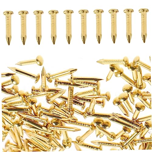 200 clavos de latón con cabeza redonda para bisagra de muebles y fijación de caja de madera miniatura 1
