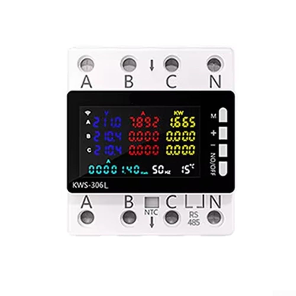 Contatore di corrente rotante su guida DIN LCD AC85-290V 80A (KWS-306)