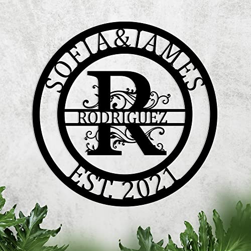 Split Letter Metal Monogram - Custom Last Name Sign - Split Letter Name Signs - Personalized Last Name Sign - Metal Family Name Sign - Door Hanger - Outdoor Metal Sign - Wedding Gift #TOP14