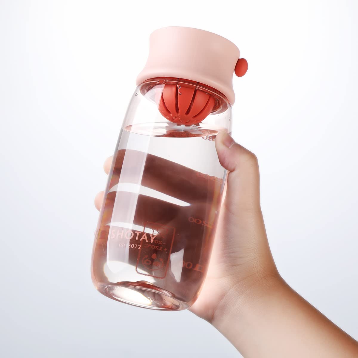 Borraccia Boenkush 460 Ml Con Indicatore Del Tempo E Coperchio Ermetico, Plastica Riutilizzabile, Blu Per Bambini E Adulti