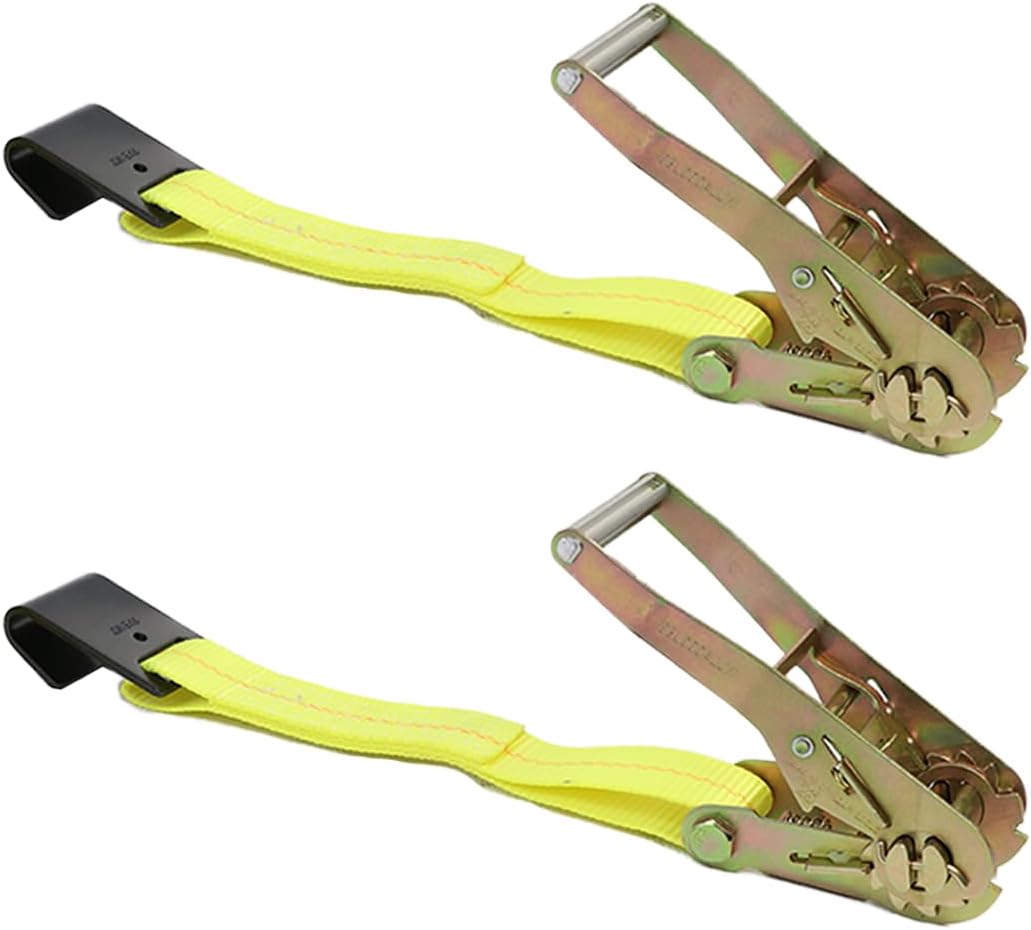 Boxer 2IN. x 1FT. Flat Hook Ratchet Replacement End 2 Pack, Made for Heavy Duty 2" Ratchet Straps, for Flatbed Trucks and Trailers 10,000 LBS