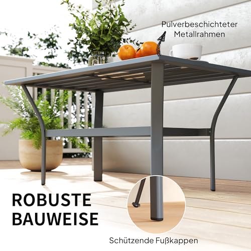 Table d’appoint jardin métal lattes 91,5x55 gris MH Handel GmbH
