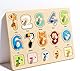 Geschenk 1. Geburtstag, Holzpuzzle ab 2 Jahre, Steckpuzzle Holz ab 1 Jahr, Lernspielzeug ab 1 Jahr, Montessori Puzzle, Zahlen Kinderspielzeug, Spielzeug ab 2 Jahre für Mädchen and Junge