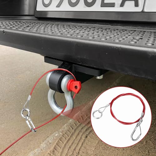 2 Stück Abreißseil Rot, 1 Meter Bremsseil, Sicherungsseil für Alle Gängigen Gebremsten Anhänger