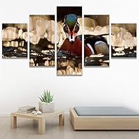 SIGNWIN 5 Panel Canvas Wall Art Happy Duck for Home Decorations Ready to Hang - 60