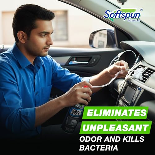 Image of SOFTSPUN Essentials AC Vent Foam|500ml for Car AC Vents & Air ducts| Removes Dust, Bacteria, Odor & Improves Air Quality | Expanding Foam Formula | Easy Application
