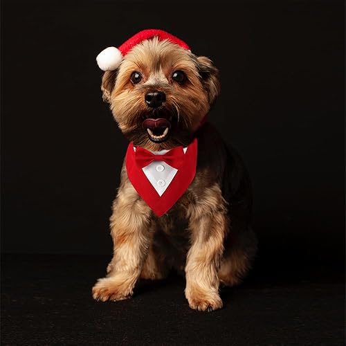 Miniatura 6 de Bandana de boda para perro, collar formal de esmoquin ajustable para perro con lazo, ropa de boda pequeña, mediana y grande, regalos de cumpleaños