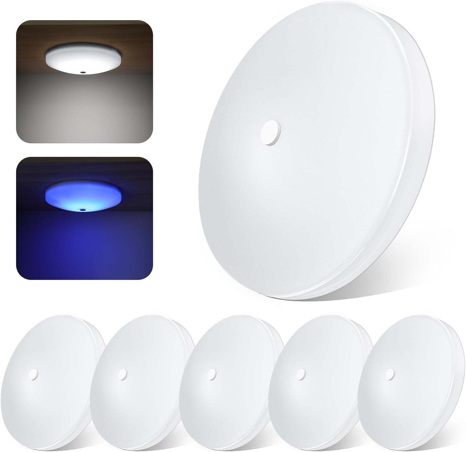 acegoo RV ceiling dome light 4.5 inch 12V (6-pack) 5000K with blue nightlight