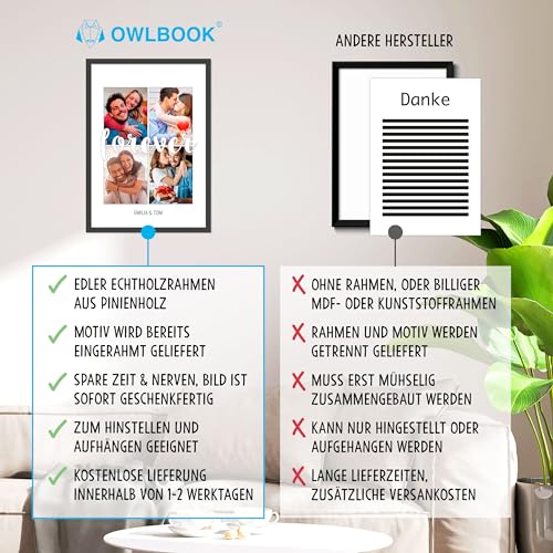 OWLBOOK® Personalisierte Geschenke für Frauen Männer Valentinstags Geschenke für Ihn Sie Fotogeschenke mit eigenem Foto Partner Geschenke… – Ansicht 5
