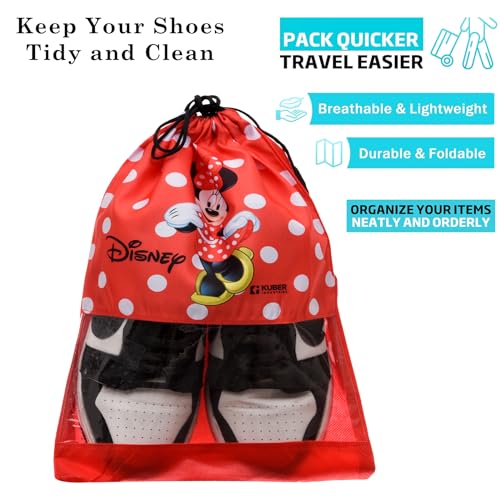 Image of Urbane Home Shoe Cover | Travel Shoe Storage Bags | Polyester Storage Bag | Drawstring Shoe Cover | Shoe Organizer with Clear window | Pack of 6 | Multi