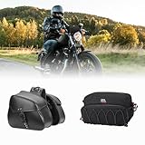 KEMIMOTO Motorcycle Saddlebags with 5L Handlebar Bag