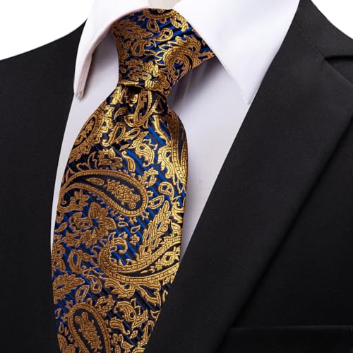 Image of YourTies Paisley Men's Necktie Woven Silk Floral Ties for Men Designer Formal Business Party Wedding