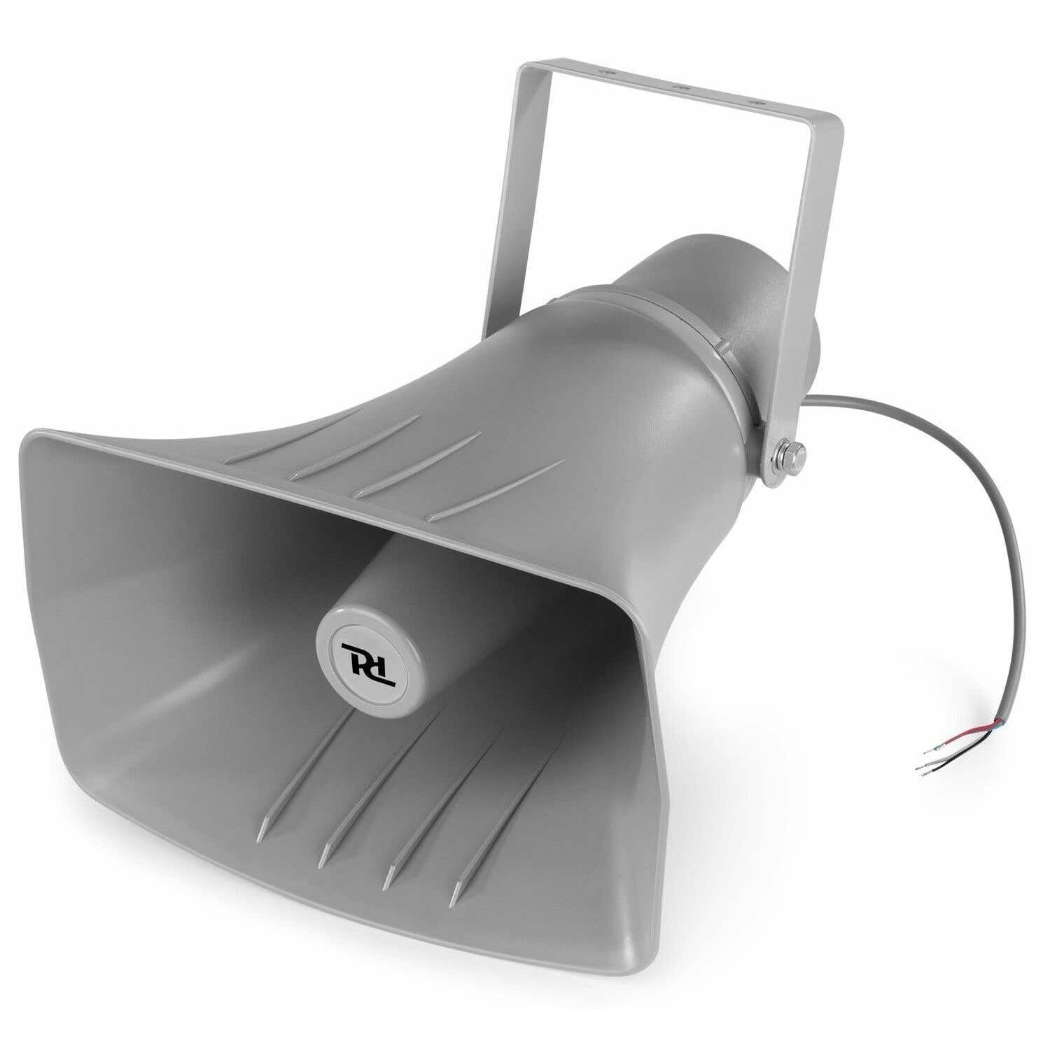 Power Dynamics HS40 - Altavoz de bocina, instalación línea 100 V, suministrado con Soporte de Montaje, Ideal para megafonía en estadios Deportivos o almacenes, 3 potencias de Salida 10W / 20W / 40W
