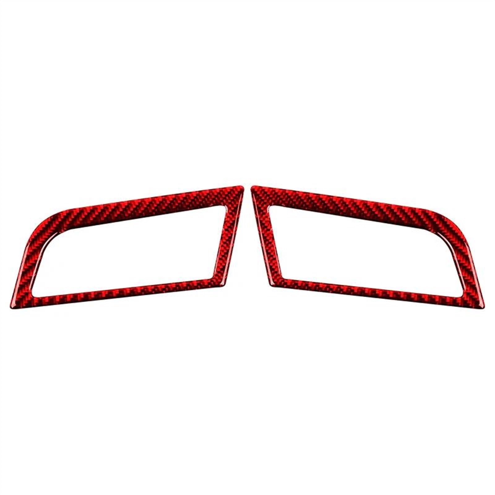 Carbon Fiber Car Interior Decoration Dashboard Left Right Air Vents Frame Stickers for Ford for Mustang GT 2015-2021 Anti-dust(Rosso)
