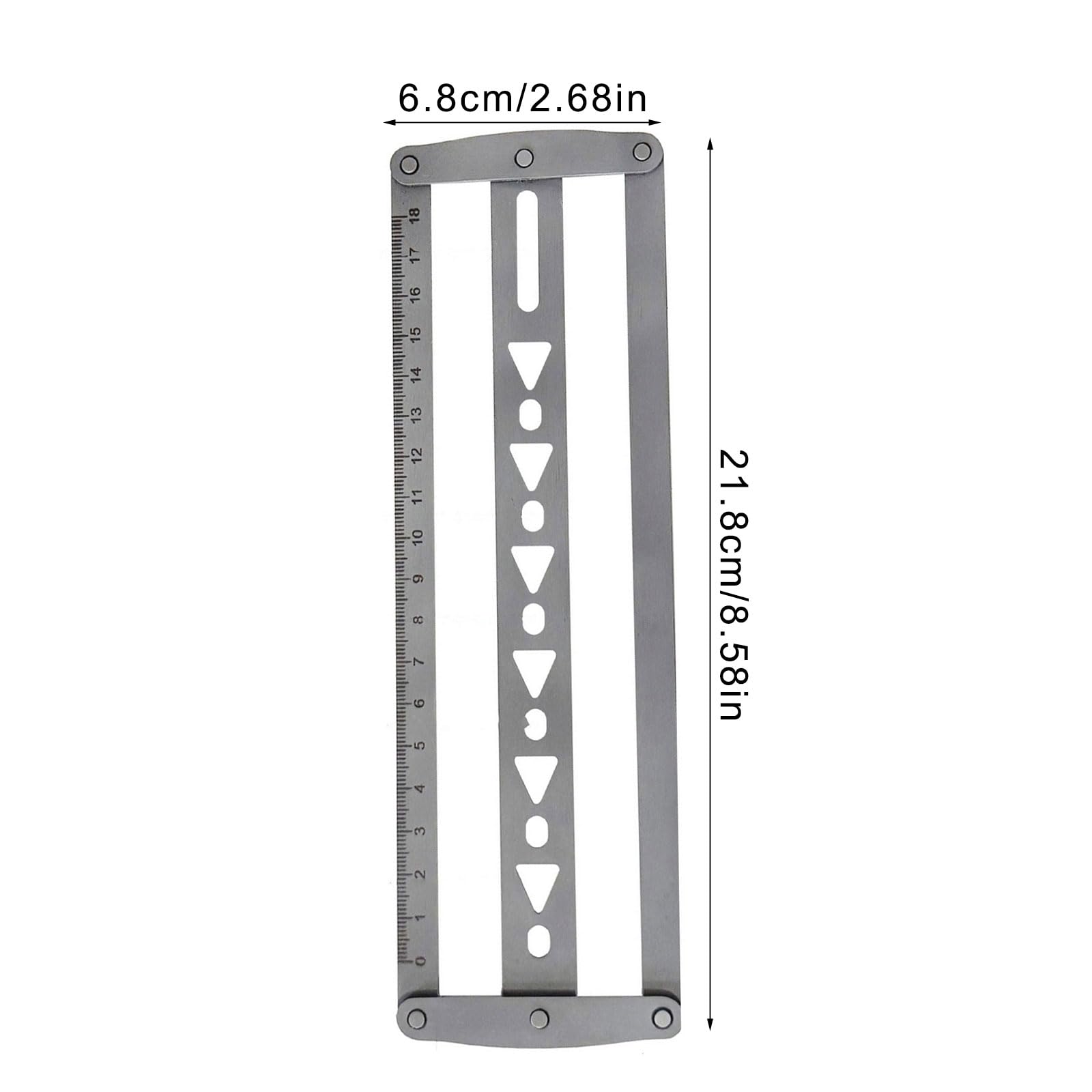 Gabarit de perforation pour ceinture en cuir - Outil de positionnement des trous en acier inoxydable - Règle avec marquage d'échelle - Guide de trou en acier inoxydable