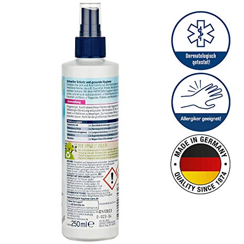Impresan Hygiene-Spray: Desinfektionsspray für Oberflächen und Textilien - Desinfektions-Pumpspray - 6 x 250ml im praktischen Vorteilspack – Bild 3
