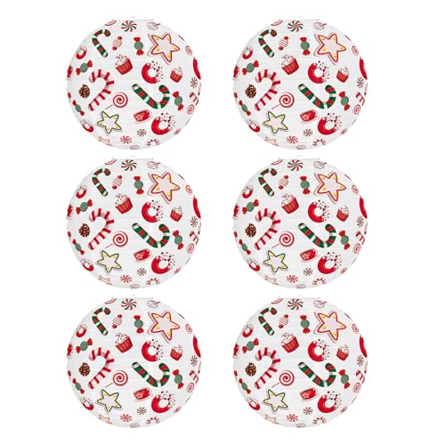 キャンディーをテーマにしたクリスマスライト ホリデーキャンディー/フラワーペーパーライト装飾6個セット クリスマスツリーとポーチフェスティバル照明用