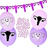 ROFLmart Uterus Party Bundle Banner Confetti And Balloon Decorations For Hysterectomy Party