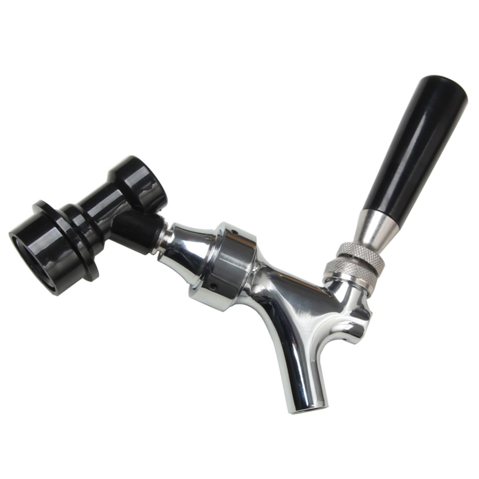 VIVIWI Stainless Steel Cores Auto Closing Beer Faucet Picnics Tap Stainless Steel Beer Tap for Corny Kegs and Party Use