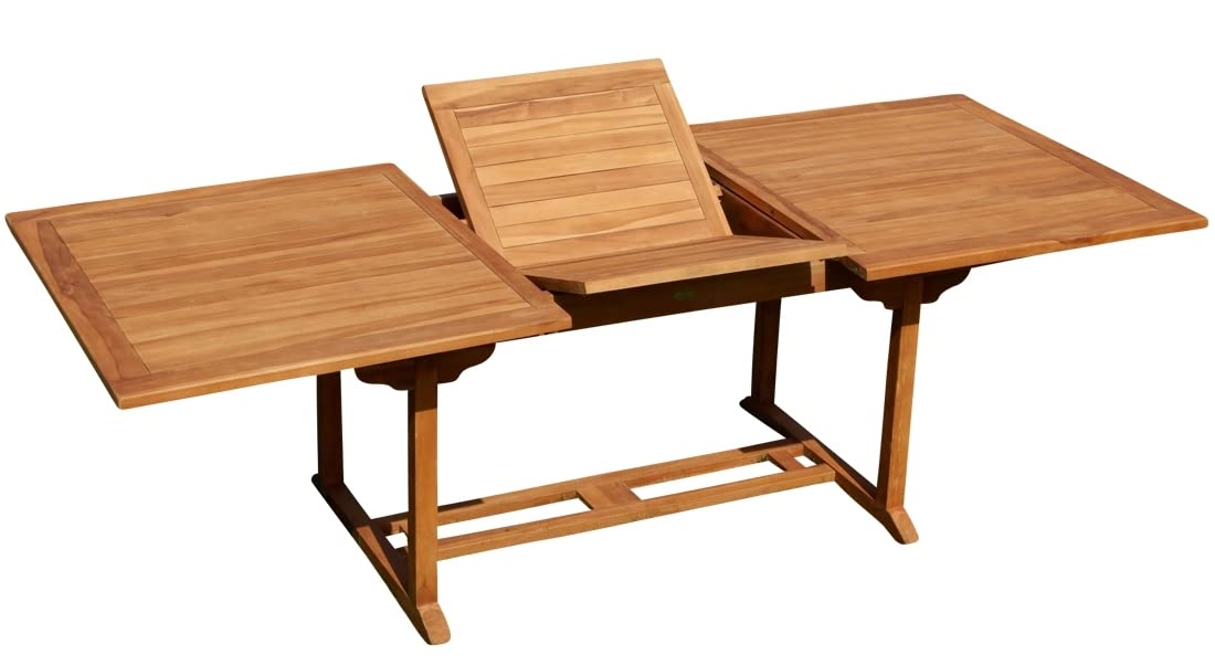 ASS Teak XXL Ausziehtisch 150/200-210 x 90 cm Holztisch Gartentisch Garten Tisch Holz SABA von Größe:150-210 x 90cm