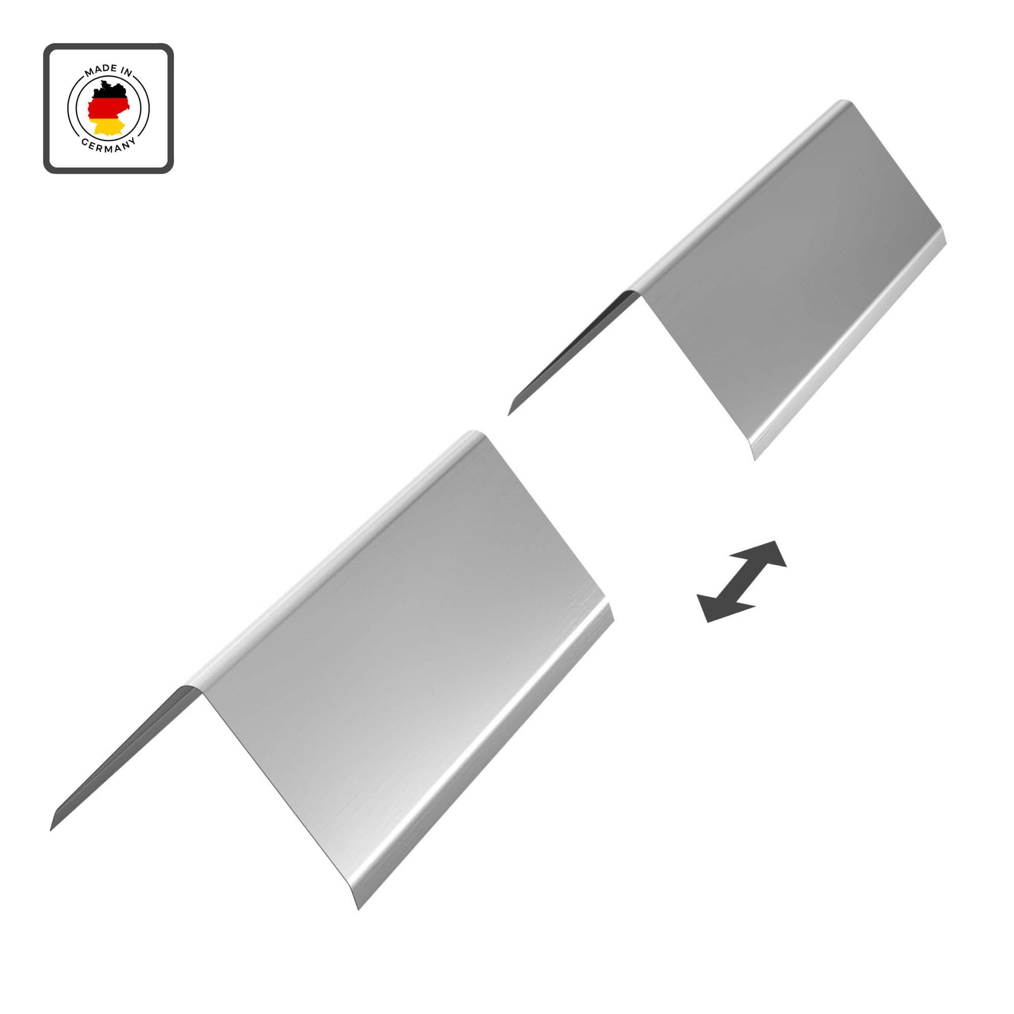 INEFA Foglio di colmo, angolo 80° Lamiera di alluminio per colmo su tetto, accessori per grondaie, Made in Germany 200 cm | alluminio