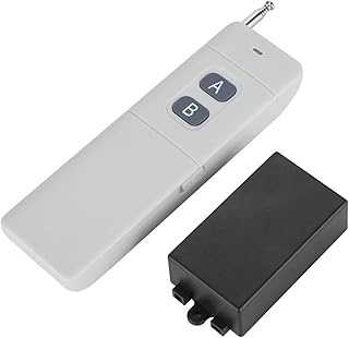 Interruptor de controle remoto sem fio único, 3 km de longo alcance DC 12 V 2 canais RF sem fio controle remoto transmissor + receptor para controle de luz, TV, câmera, sinal de vídeo/áudio, trava elétrica