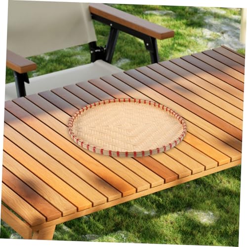 Alipis 3pcs Bamboo Tray Handmade Round Woven Storage Baskets Versatile Food Serving and Snack Storage Trays for Kitchen Dining and Home Decor - Image 2