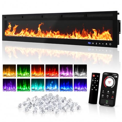 Image of GarveeTech 80 inch Electric Fireplace Recessed and Wall Mounted