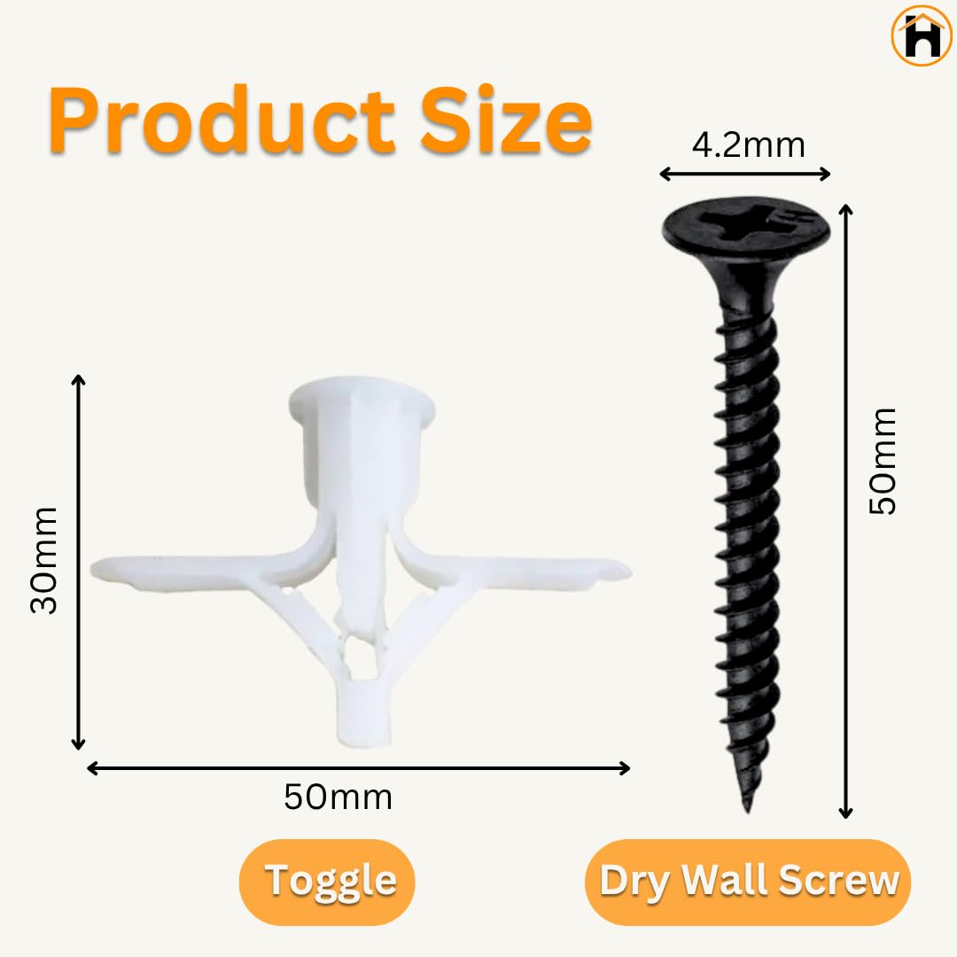 Homdum Assorted Nylon Wall Plugs I Sleeve Gitt I Toggle Anchor Plug I Pack of 270Pc 2
