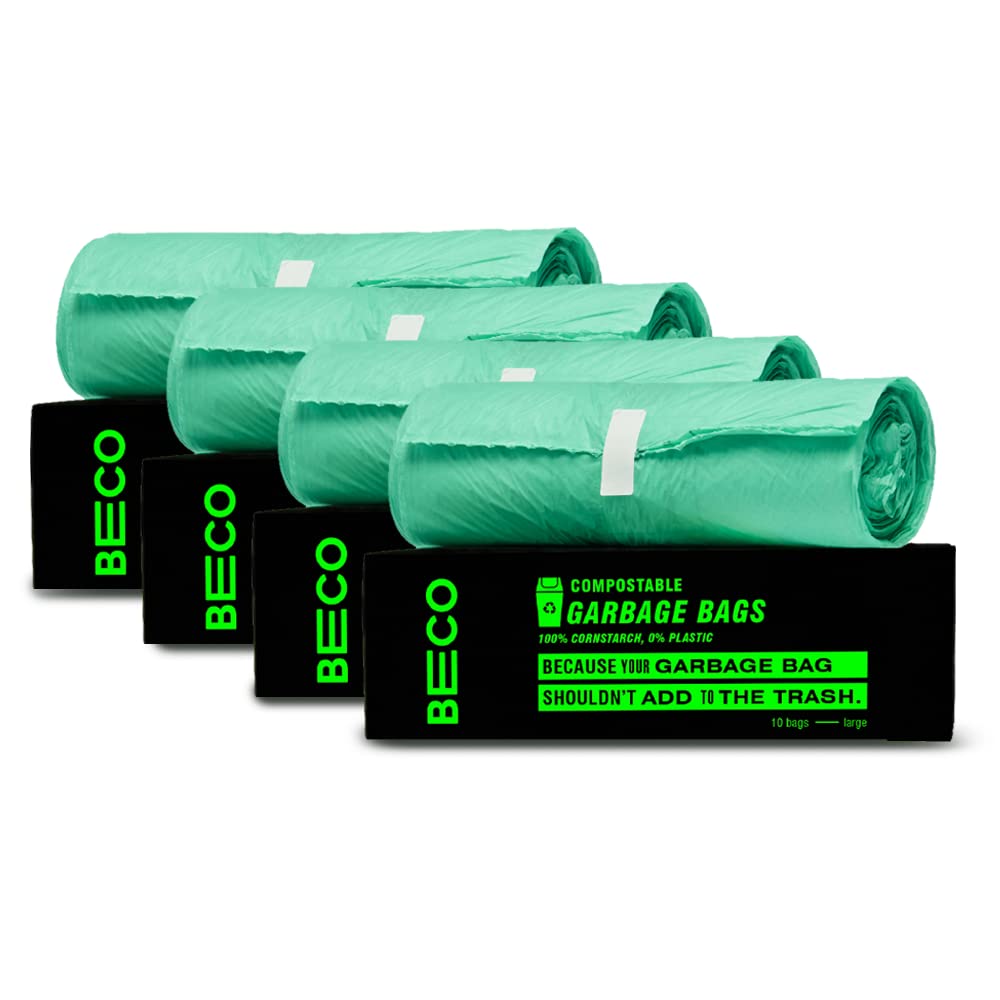 Beco Eco Friendly Compostable Garbage Bags for Dustbin | 40 Pcs | Large 24 X 32 Inches | Pack of 4