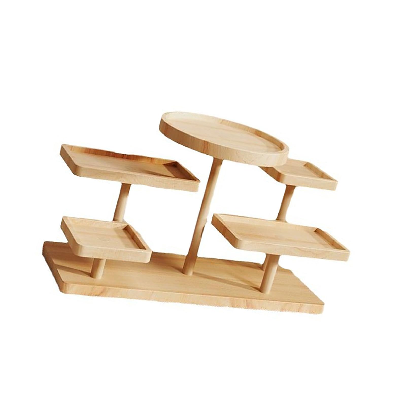 Msioytog Multi-layer Jewelry Accessory Display Shelf Space Saving Wooden Construction Storage Rack for Perfumes Staircase Organiser