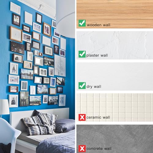 Image of 170Pcs Picture Hangers, Eikvivn Picture Hanging Kit Holds 10-50lbs, Picture Hooks with Nails, On Dry Wall, Wooden Wall