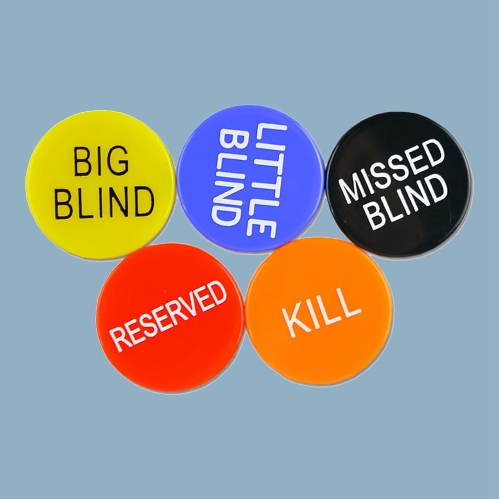 TOYANDONA 15 pcs Poker Dealer Button Dealer Poker Button Poker chip Big Bling Button Five Colors Texas
