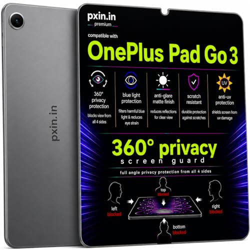 Image of Pxin 360 Pro Privacy Screen guard compatible with OnePlus Pad Go 3 | Anti Glare | Anti UV | Anti Blue | Anti Reflection | Privacy Filter | Unbreakable Build