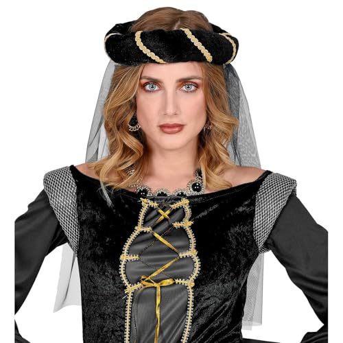 W WIDMANN MILANO Party Fashion - Couronne de cheveux médiévale avec voile, châtelaine, coiffure,...