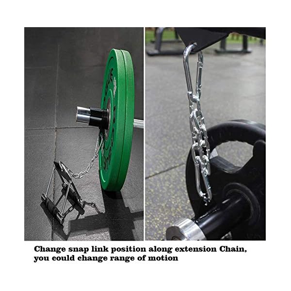 T-Bar Row Platform with Chain, 360° Swivel Landmine Eyelet Attachment Cable Machine Barbell fits 2 inch Olympic Bars for Bent Over Row Exercise LAT Pull Down Back Shoulder Core Muscles - Image 4