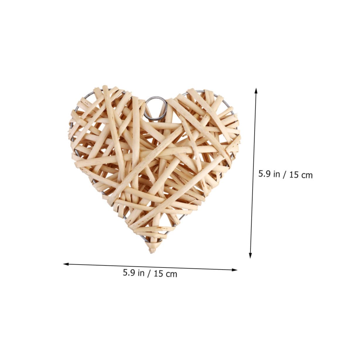 Ciieeo 2 Juegos De Colgantes De Corazón De Ratán Tejido Grandes Corazones Decorativos para El Hogar Fiestas Y Salas De Estar (4 Unidades)
