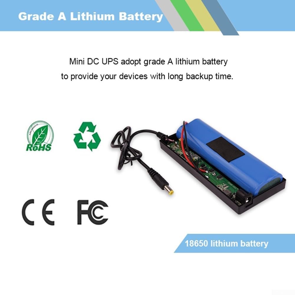 Onduleur DC 12 V 3 A pour routeurs et appareils de sécurité sans fil avec alimentation de secours et plusieurs fonctions de sécurité