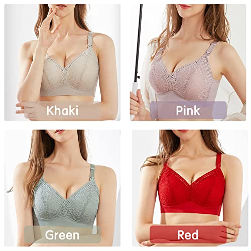 Mingzhe Sutiã de amamentação feminino com fechamento frontal sem aro acolchoado sutiã macio para dor