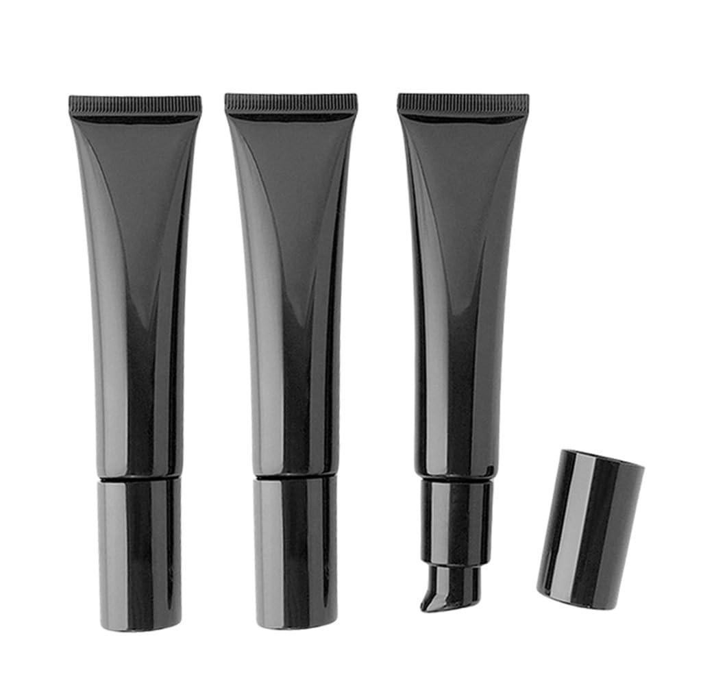 ASTRQLE 3 Pcs 40ml 1.3oz Black Airless Pump Bottles Portable Travel Bottles for Toiletries Leak Proof Travel Cosmetic Containers Tubes Vacuum Cosmetic Cream Pump Bottles for Sunscreen Serums Lotion